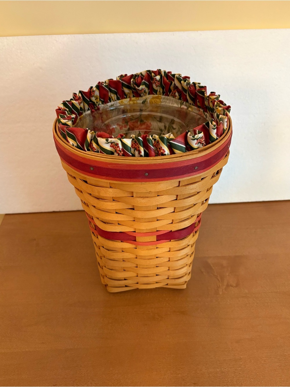 Vintage 1998 Longaberger Snapdragon Basket May Series Flowers Fabric & Liner